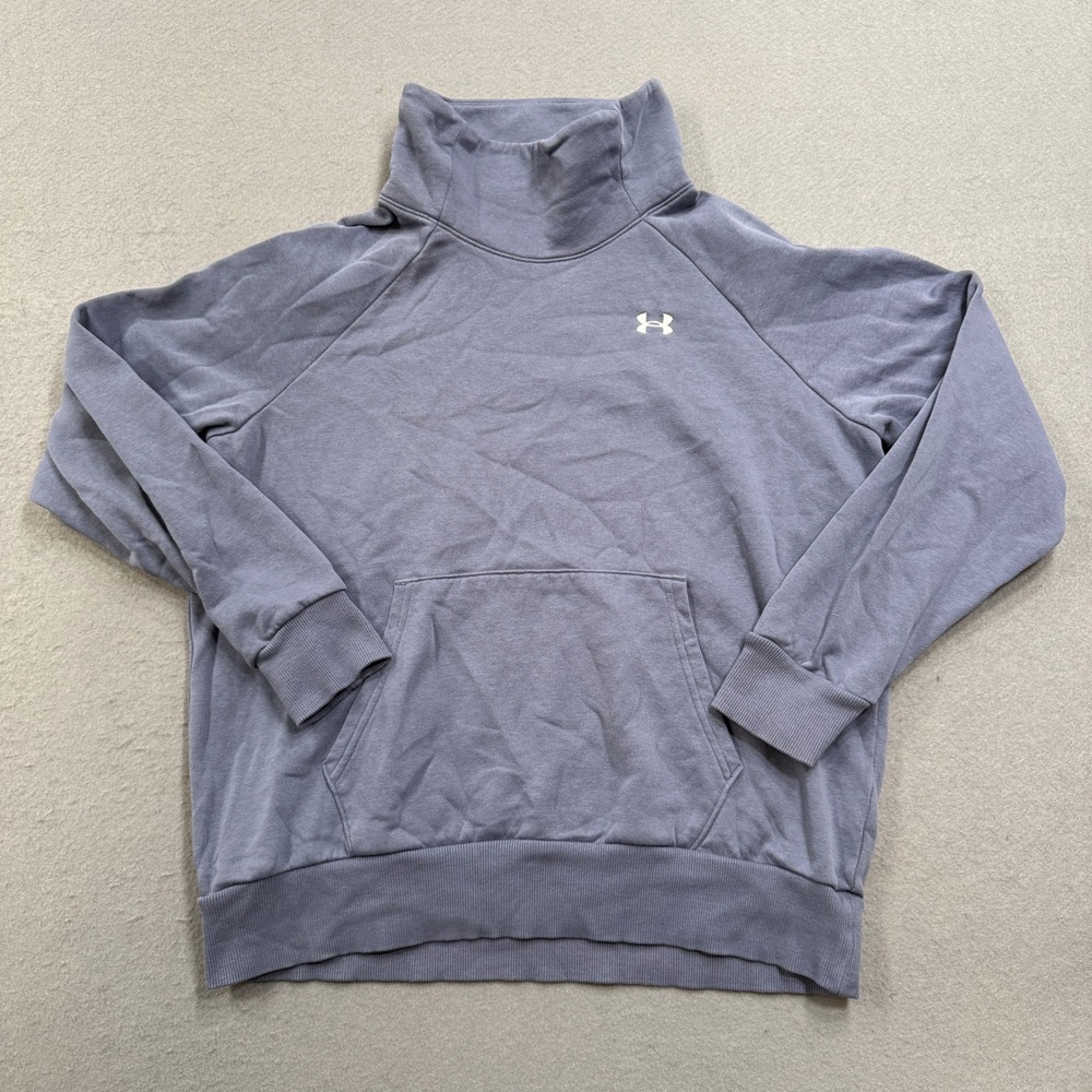 Under Armour Sweater Women's Medium Purple Rival Fleece Funnel Neck Pullover